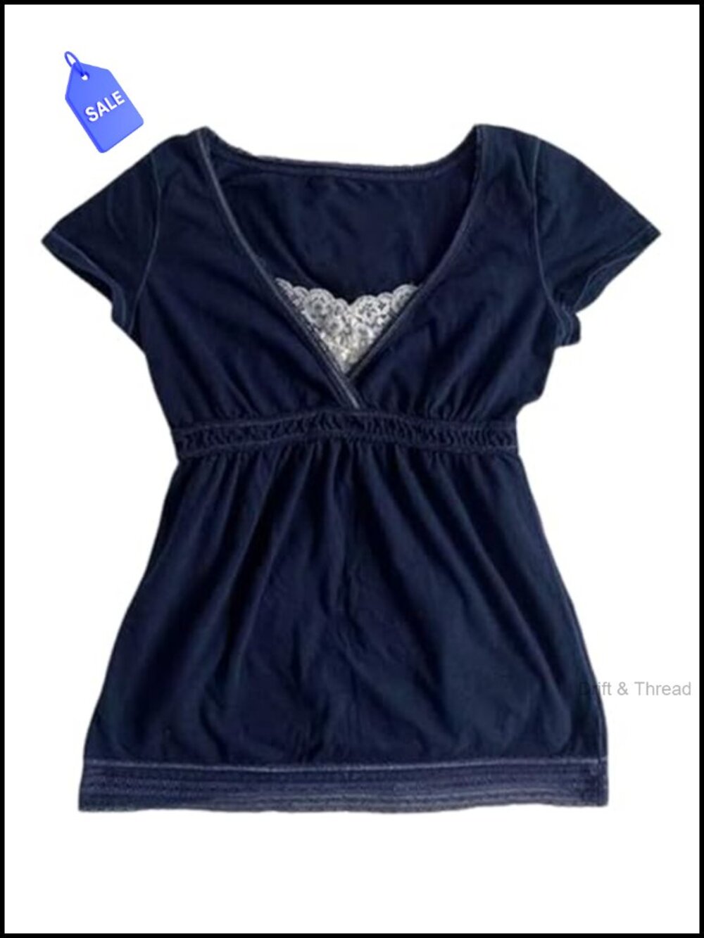 Y2K Lace Bow Babydoll Crop Top Gothic Grunge Tee Women Summer